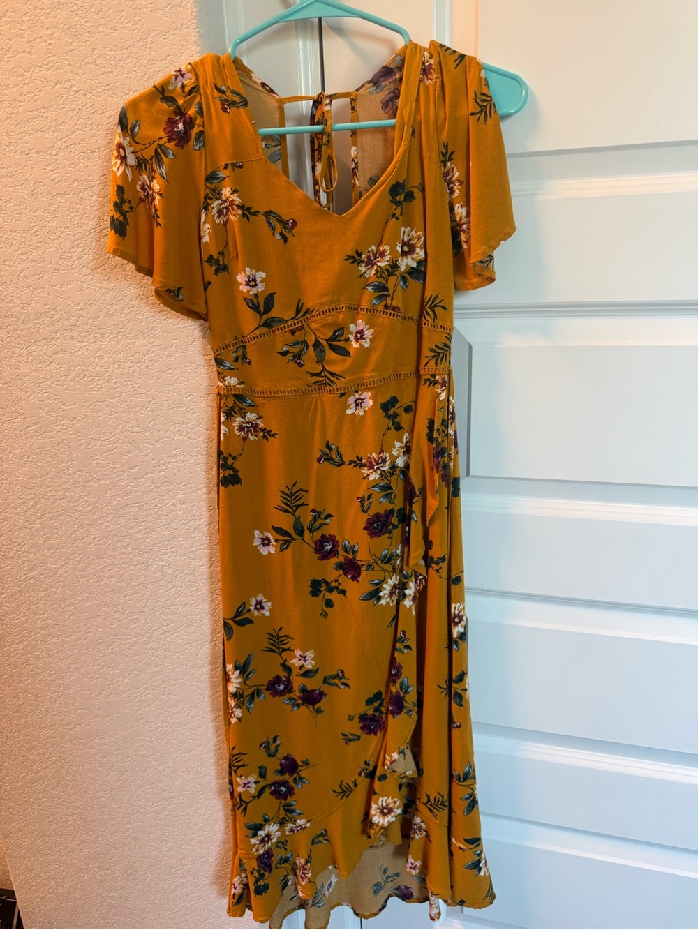 Band of Gypsies Mustard Floral Midi Dress